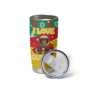 Guinea Christmas Tumbler Cup Santa Chimpanzee Heart Hands and Snowflake - African Pride
