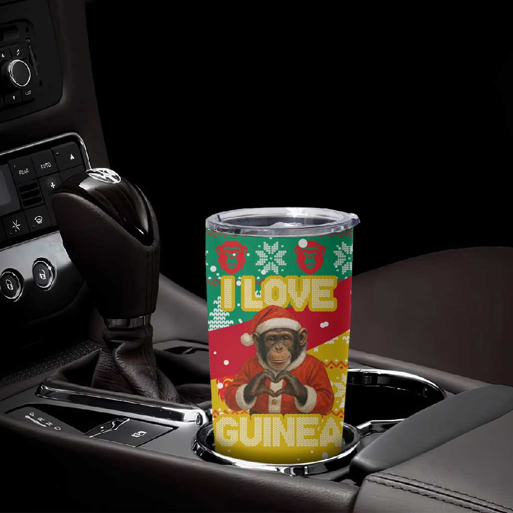 Guinea Christmas Tumbler Cup Santa Chimpanzee Heart Hands and Snowflake - African Pride