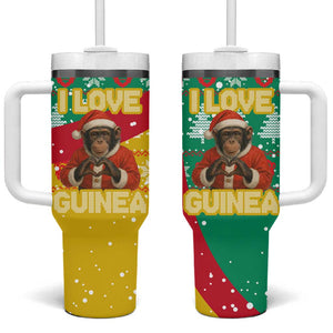 Guinea Christmas Tumbler With Handle Santa Chimpanzee Heart Hands and Snowflake - African Pride
