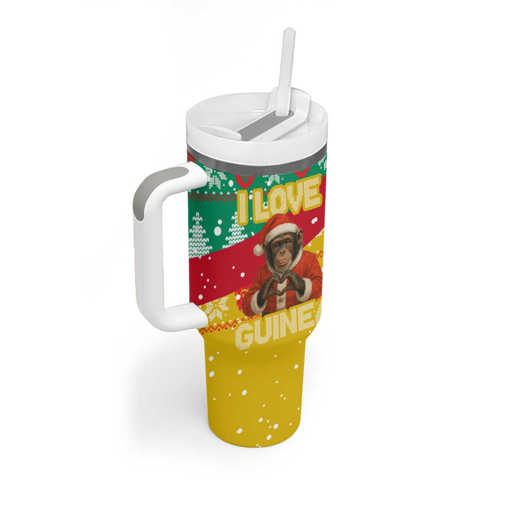 Guinea Christmas Tumbler With Handle Santa Chimpanzee Heart Hands and Snowflake - African Pride