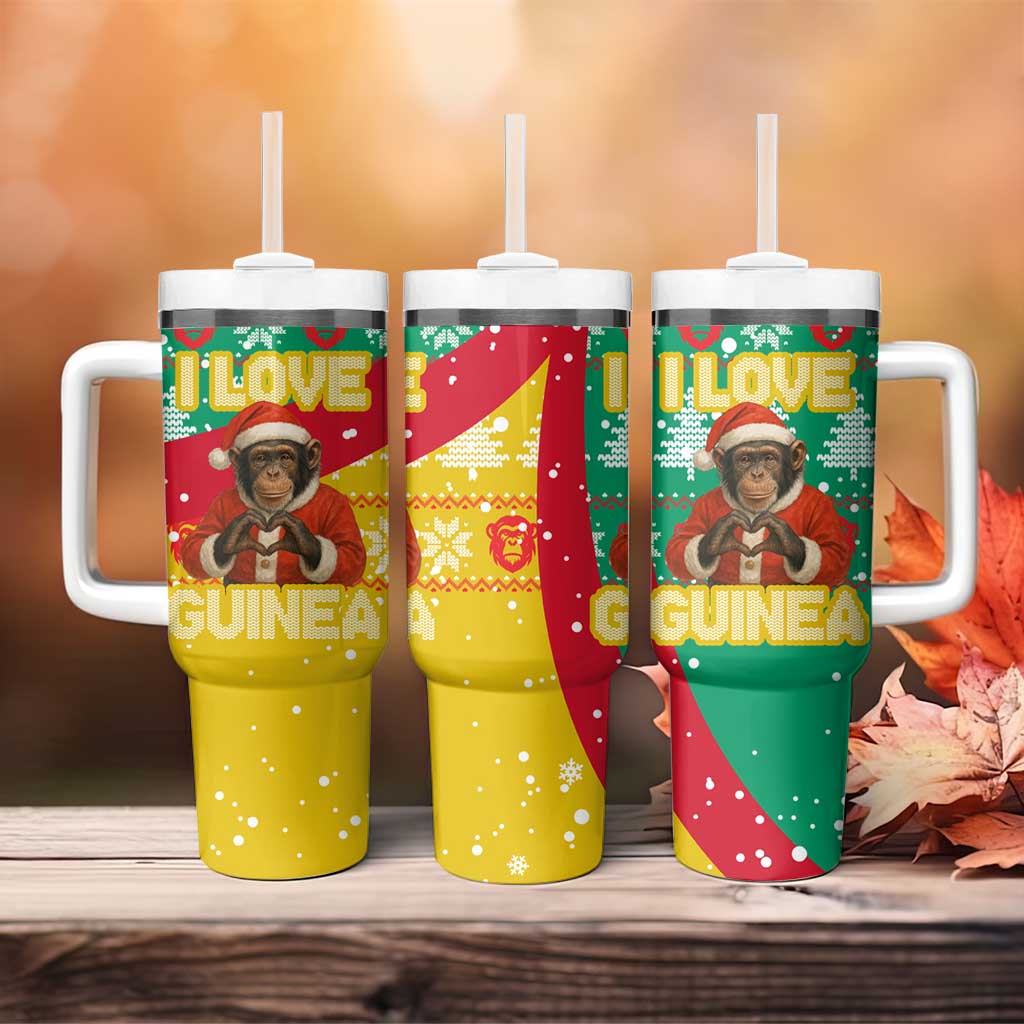 Guinea Christmas Tumbler With Handle Santa Chimpanzee Heart Hands and Snowflake - African Pride