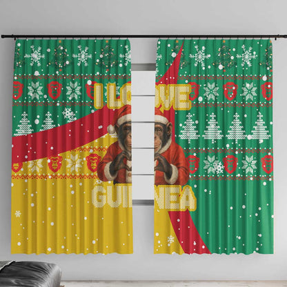 Guinea Christmas Window Curtain Santa Chimpanzee Heart Hands and Snowflake - African Pride