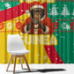 Guinea Christmas Window Curtain Santa Chimpanzee Heart Hands and Snowflake - African Pride