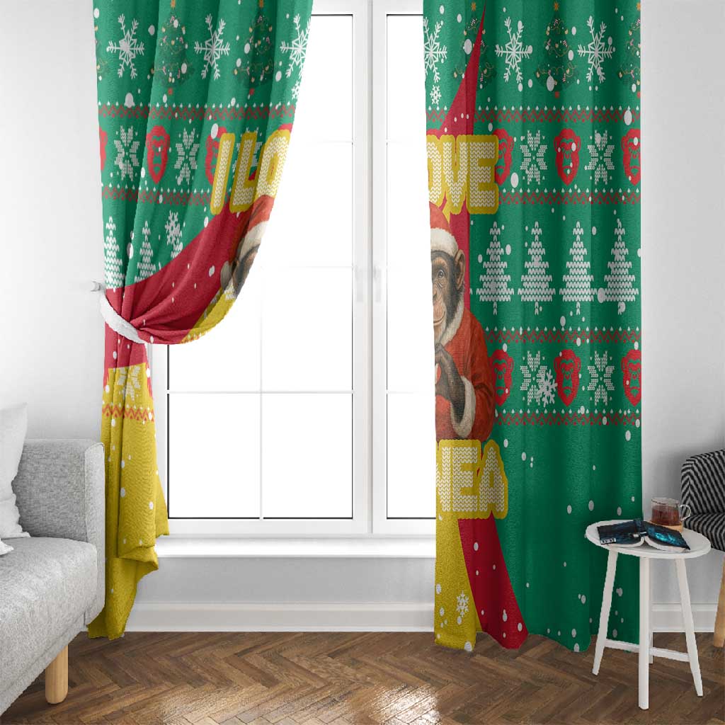Guinea Christmas Window Curtain Santa Chimpanzee Heart Hands and Snowflake - African Pride