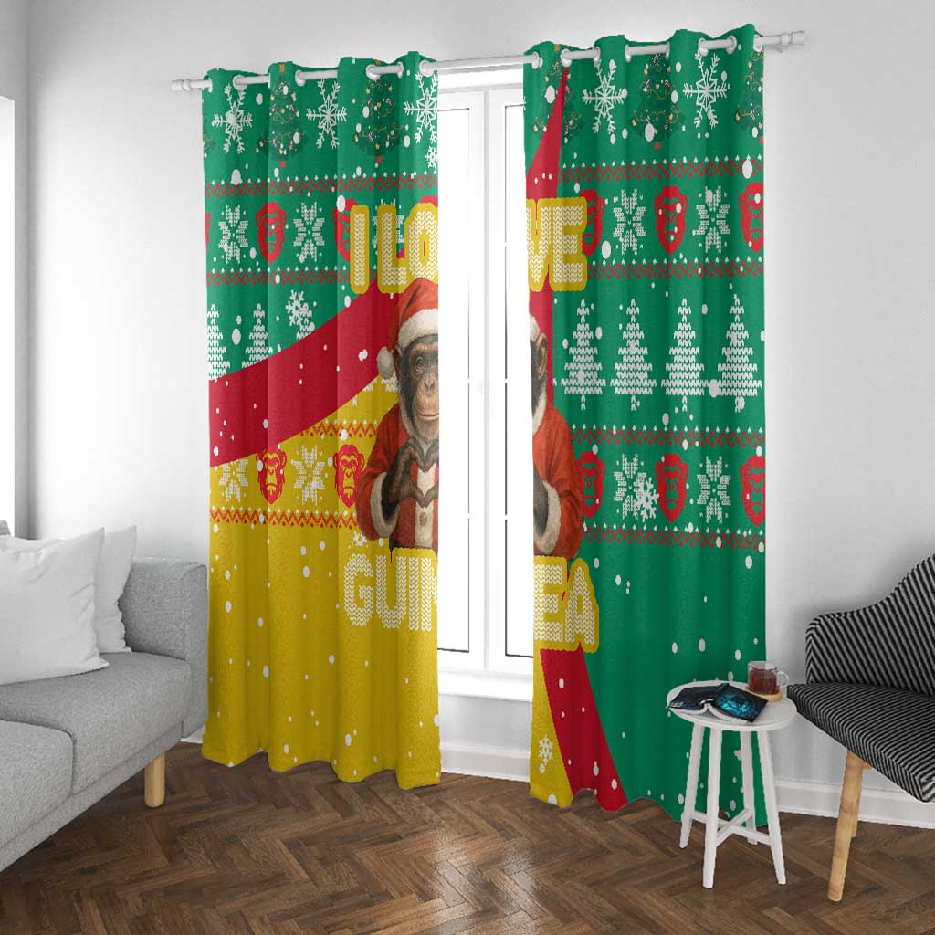 Guinea Christmas Window Curtain Santa Chimpanzee Heart Hands and Snowflake - African Pride