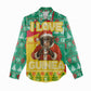 Guinea Christmas Women Casual Shirt Santa Chimpanzee Heart Hands and Snowflake - African Pride