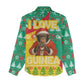 Guinea Christmas Women Casual Shirt Santa Chimpanzee Heart Hands and Snowflake - African Pride