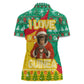 Guinea Christmas Women Polo Shirt Santa Chimpanzee Heart Hands and Snowflake - African Pride