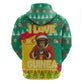 Guinea Christmas Zip Hoodie Santa Chimpanzee Heart Hands and Snowflake - African Pride