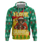 Guinea Christmas Zip Hoodie Santa Chimpanzee Heart Hands and Snowflake - African Pride