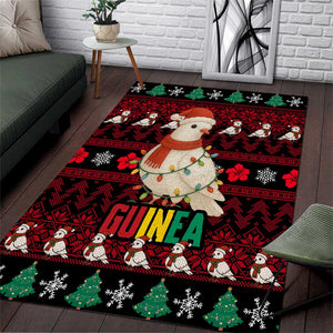 Guinea Christmas Area Rug Festive Dove String Lights and Red Black Holiday - African Pride