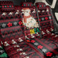 Guinea Christmas Back Car Seat Cover Festive Dove String Lights and Red Black Holiday - African Pride