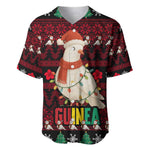 Guinea Christmas Baseball Jersey Festive Dove String Lights and Red Black Holiday - African Pride