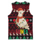 Guinea Christmas Basketball Jersey Festive Dove String Lights and Red Black Holiday - African Pride