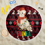 Guinea Christmas Beach Blanket Festive Dove String Lights and Red Black Holiday - African Pride