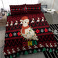 Guinea Christmas Bedding Set Festive Dove String Lights and Red Black Holiday - African Pride