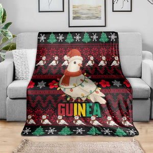 Guinea Christmas Blanket Festive Dove String Lights and Red Black Holiday - African Pride