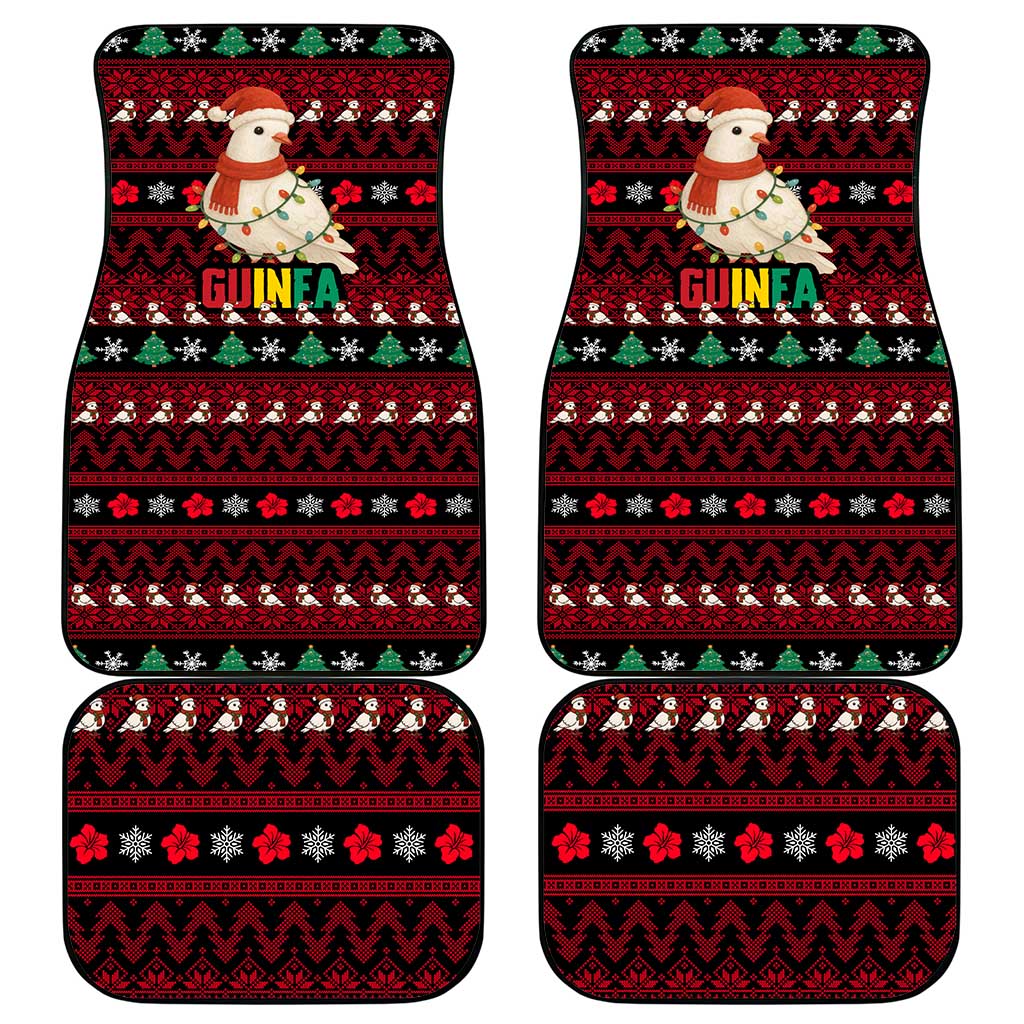 Guinea Christmas Car Mats Festive Dove String Lights and Red Black Holiday - African Pride