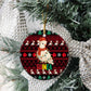 Guinea Christmas Ceramic Ornament Festive Dove String Lights and Red Black Holiday - African Pride