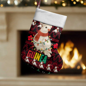 Guinea Christmas Stocking Festive Dove String Lights and Red Black Holiday - African Pride