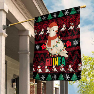 Guinea Christmas Garden Flag Festive Dove String Lights and Red Black Holiday - African Pride