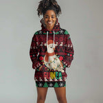 Guinea Christmas Hoodie Dress Festive Dove String Lights and Red Black Holiday - African Pride