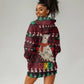 Guinea Christmas Hoodie Dress Festive Dove String Lights and Red Black Holiday - African Pride