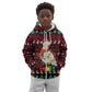 Guinea Christmas Kid Hoodie Festive Dove String Lights and Red Black Holiday - African Pride