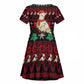 Guinea Christmas Kid Short Sleeve Dress Festive Dove String Lights and Red Black Holiday - African Pride