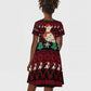 Guinea Christmas Kid Short Sleeve Dress Festive Dove String Lights and Red Black Holiday - African Pride