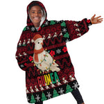 Guinea Christmas Kid Wearable Blanket Hoodie Festive Dove String Lights and Red Black Holiday - African Pride