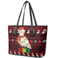 Guinea Christmas Leather Tote Bag Festive Dove String Lights and Red Black Holiday - African Pride