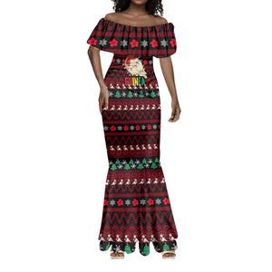 Guinea Christmas Mermaid Dress Festive Dove String Lights and Red Black Holiday - African Pride