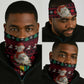 Guinea Christmas Neck Gaiter Festive Dove String Lights and Red Black Holiday - African Pride