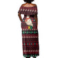 Guinea Christmas Off Shoulder Maxi Dress Festive Dove String Lights and Red Black Holiday - African Pride