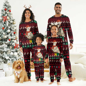 Guinea Christmas Pajama Set Festive Dove String Lights and Red Black Holiday - African Pride