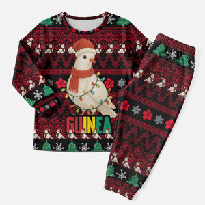 Guinea Christmas Pajama Set Festive Dove String Lights and Red Black Holiday - African Pride