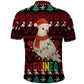 Guinea Christmas Polo Shirt Festive Dove String Lights and Red Black Holiday - African Pride