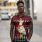 Guinea Christmas Polo Shirt Festive Dove String Lights and Red Black Holiday - African Pride