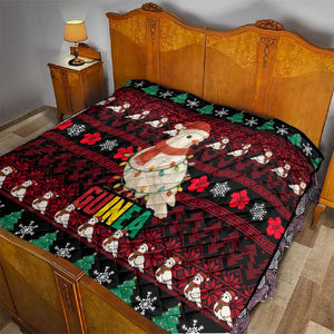 Guinea Christmas Quilt Festive Dove String Lights and Red Black Holiday - African Pride