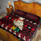 Guinea Christmas Quilt Bed Set Festive Dove String Lights and Red Black Holiday - African Pride