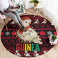 Guinea Christmas Round Carpet Festive Dove String Lights and Red Black Holiday - African Pride