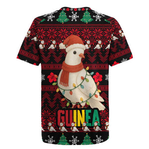 Guinea Christmas Rugby Jersey Festive Dove String Lights and Red Black Holiday - African Pride