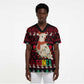 Guinea Christmas Scrub Top Festive Dove String Lights and Red Black Holiday - African Pride