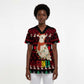 Guinea Christmas Scrub Top Festive Dove String Lights and Red Black Holiday - African Pride