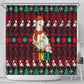 Guinea Christmas Shower Curtain Festive Dove String Lights and Red Black Holiday - African Pride