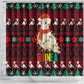 Guinea Christmas Shower Curtain Festive Dove String Lights and Red Black Holiday - African Pride