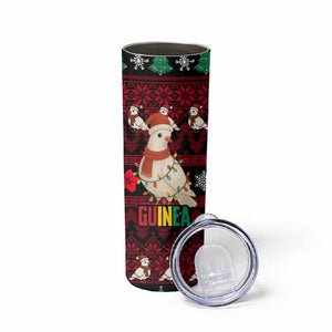 Guinea Christmas Skinny Tumbler Festive Dove String Lights and Red Black Holiday - African Pride