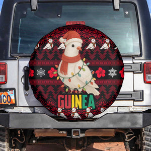 Guinea Christmas Spare Tire Cover Festive Dove String Lights and Red Black Holiday - African Pride