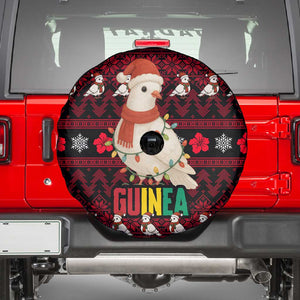 Guinea Christmas Spare Tire Cover Festive Dove String Lights and Red Black Holiday - African Pride